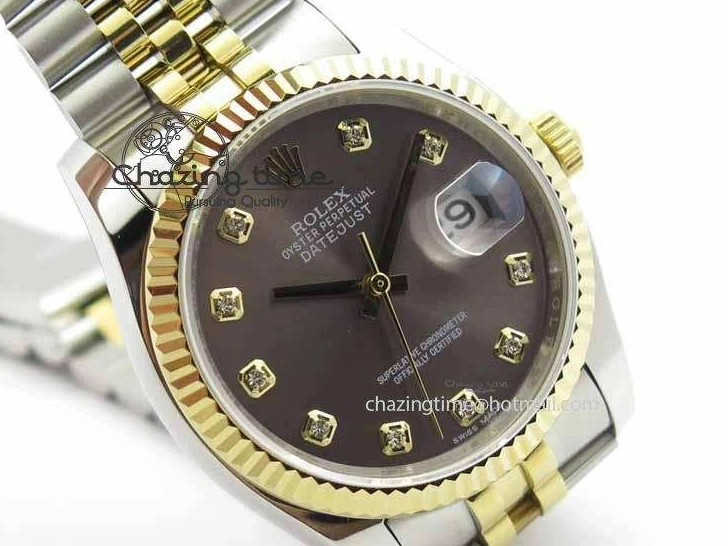 0510 DateJust 116234 SS YG BP Best Edition Gray Dial Diam Markers On SS YG Bracelet SA ZipUp 3745